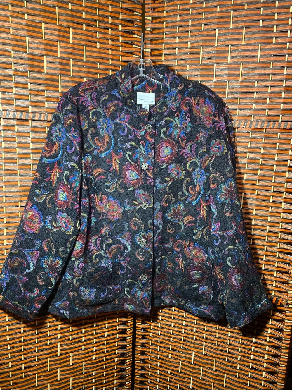 The Tog Shop Floral Tapestry Jacket Women’s Large Multicolor Button Front